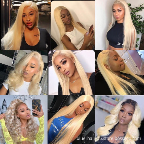 613 HD Full Lace Wig Human Hair,13x4 13x6 613 Virgin Lace Front Wig,Platinum Blonde 613 transparent Lace Frontal Wig